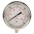 Commercial Pressure Gauge, 0 to 30 psi, 3 1/2 in Dial, 1/4 in NPT, Bottom Location