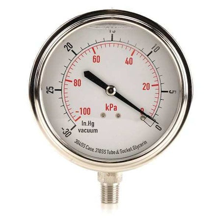 Commercial Vacuum Gauge, +/-3-2-3%, Sil