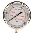Commercial Pressure Gauge, 0 to 5, 000 psi, 3 1/2 in Dial, 1/4 in NPT, Bottom Location