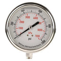 Commercial Pressure Gauge, 0 to 1, 000 psi, 3 1/2 in Dial, 1/4 in NPT, Bottom Location