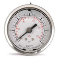 Commercial Pressure Gauge, 0 to 30 psi, 2 in Dial, 1/4 in NPT, Center Back Location