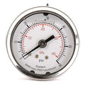 Commercial Pressure Gauge, 0 to 60 psi, 2 in Dial, 1/4 in NPT, Center Back Location