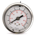 Commercial Pressure Gauge, 0 to 100 psi, 2 in Dial, 1/4 in NPT, Center Back Location
