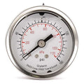 Commercial Pressure Gauge, 0 to 160 psi, 2 in Dial, 1/4 in NPT, Center Back Location
