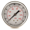 Commercial Pressure Gauge, 0 to 200 psi, 2 1/2 in Dial, 1/4 in NPT, Center Back Location