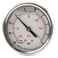 Commercial Compound Gauge, 30 to 0 to 30 psi, 2 1/2 in Dial, 1/4 in NPT, Center Back Location