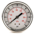 Commercial Pressure Gauge, 0 to 60 psi, 2 1/2 in Dial, 1/4 in NPT, Center Back Location