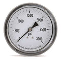 Panel-Mount Pressure Gauge, 0 to 3, 000 psi, 3 1/2 in Dial, 1/4 in NPT, Center Back Location