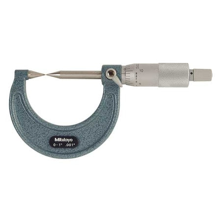 Point Micrometer, 0 to 1", 30 Deg Carbide