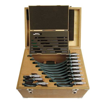 Micrometer Set, 0-12,0.0001In, 12 Pc