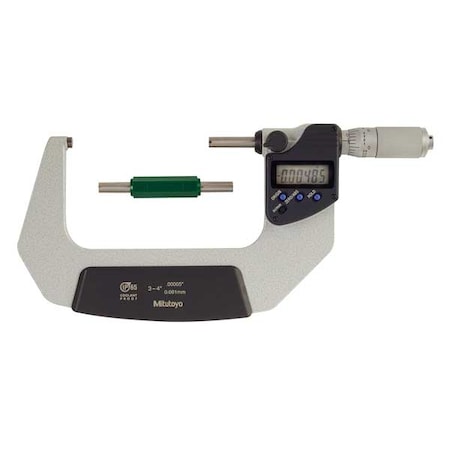 Electronic Micrometer, 3-4 In, 0.00005 In