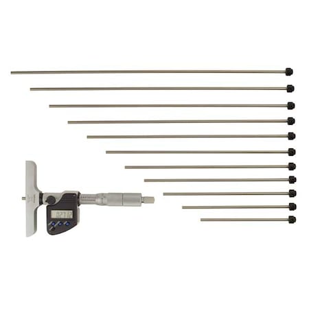 Digital Depth Micrometer, 0 to 12 In