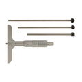 Depth Micrometer, 0-4 In, 4 In Base, 4 Rods