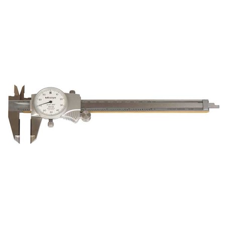 Dial Caliper, 6In, 0.100/Rev, Carbide