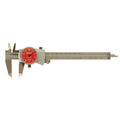Dial Caliper, 6 In, Red, 0.100 In/Rev