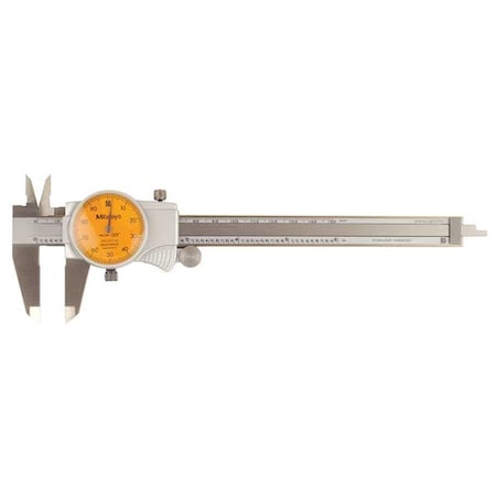 Dial Caliper, 6 In, Orange, 0.100/Rev