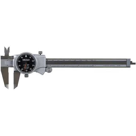 Dial Caliper, 6 In, Black, 0.100/Rev