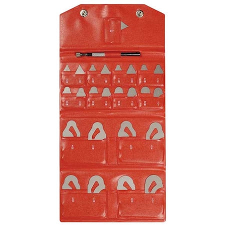 Radius Gage Set, 1/64-1/2 In, 25 Leaves