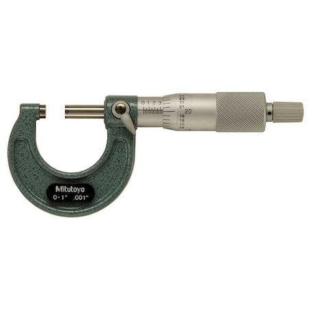 Micrometer, 0-1 In, 0.001 In, Enamel