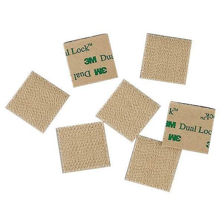 Reclosable Fastener Shape, Square, Acrylic Adhesive, 1 in, 1 in Wd, Clear, 100 PK