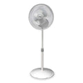 16" Blade Dia Pedestal Fan, Oscillating, 3 Speeds, 120VAC, White with Gray Accents