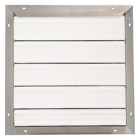 18 in 21"H-W 5.75"L Aluminum Backdraft Damper, 18-1/2 in x 18-1/2 in, Aluminum