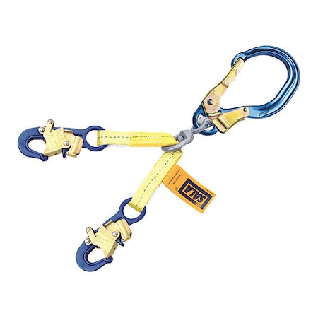 None Rebar Positioning Lanyard, 22 in Length, Snap Hook, Aluminum, 2 Leg(s), 310 lb Weight Capacity