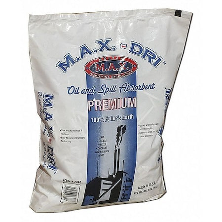Granular Sorbent, 13 qt Absorbed per Package, 40 lb Bag, Montmorillonite Clay, Not Scented