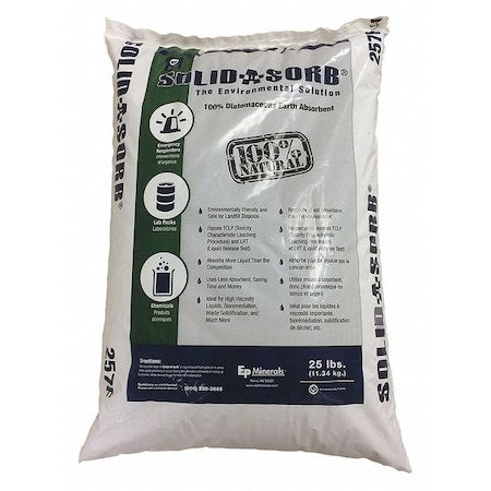 Loose Absorbent, 16 Qt Volume Absorbed per Package, 25 lb Weight Bag, Not Scented