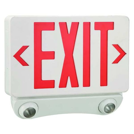Exit Sign w/ Emergency Lights, 1 or 2 Face(s), Universal Mount, Nickel Cad, LED (Formerly LumaPro)