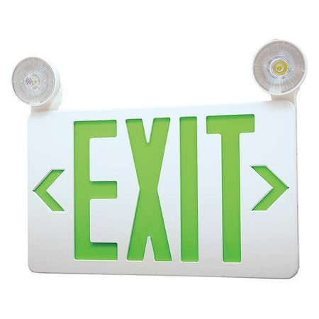 Exit Sign w/ Emergency Lights, 1 or 2 Face(s), LED, Universal Mount, Nickel Cad (Formerly LumaPro)