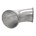 Round 90 Degree Elbow, 4 in Duct Dia, Galvanized Steel, 24 ga GA, 10" L