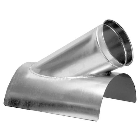 Round 4"dia 10"L 30 Degrees GSteel In-Cut Branch, 4 in x 4 in Duct Dia, Galvanized Steel, 22 ga GA