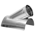 Round 6"dia 12"L 30 Degrees GSteel In-Cut Branch, 6 in x 6 in Duct Dia, Galvanized Steel, 22 ga GA