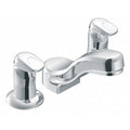 Metering, 8" Mount, Commercial 3 Hole Low Arc Bathroom Faucet