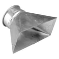 Round Router Hood, 4 in Duct Dia, Galvanized Steel, 22 ga GA, 6 in W, 12" L, 12 in H