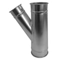 Round 6"dia 21"L 30 Degrees GSteel Wye Branch, 6 in Duct Dia, Galvanized Steel, 22 ga GA, 21" L