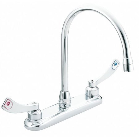 Gooseneck Kitchen/Bathroom Faucet, Manual, 4" Mount, 3 Hole