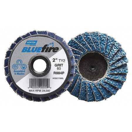 Flap Disc, MD, Grit 80, TY 2, 2in, Bluefire
