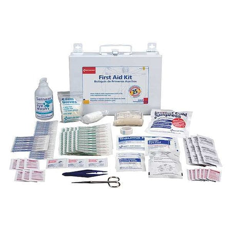 First Aid Kit and Housing, Plastic 143 Components, 25 People Served