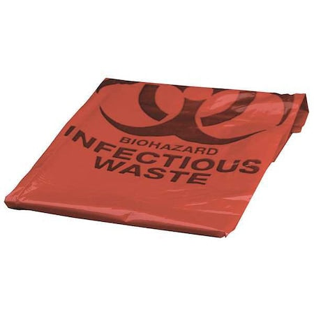 10 gal Trash Bags, 24 in x 24 in, Super Heavy-Duty, 1.2 mil, Red