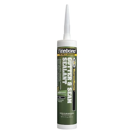 Gutter and Seam Sealant, 10 oz, Cartridge, Gray, Polymer Base