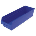 Shelf Storage Bin, Plastic, Blue, 6 in H, 8 3/8 in W, 23 5/8 in L