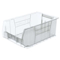 Storage Bin, Plastic, Clear, 8 in H, 12 3/8 in W, 20 in L