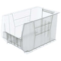 Storage Bin, Plastic, Clear, 12 in H, 12 3/8 in W, 20 in L