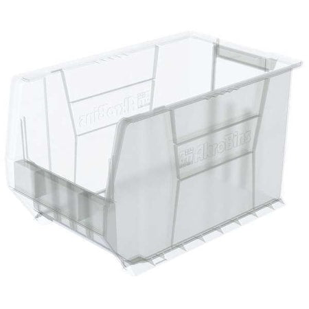 Storage Bin, Plastic, Clear, 12 in H, 12 3/8 in W, 20 in L