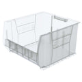 Storage Bin, Plastic, Clear, 12 in H, 18 3/8 in W, 20 in L