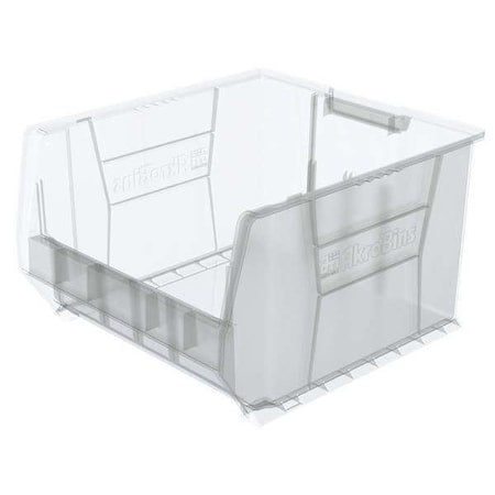 Storage Bin, Plastic, Clear, 12 in H, 18 3/8 in W, 20 in L