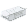 Storage Bin, Plastic, Clear, 7 in H, 11 in W, 23 7/8 in L