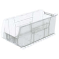 Storage Bin, Plastic, Clear, 10 in H, 11 in W, 23 7/8 in L